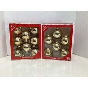 holiday time glass ornaments Christmas set of  14